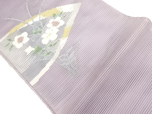 JAPANESE NAGOYA OBI FOR SUMMER / TSUZURE / WOVEN GEOMETRIC